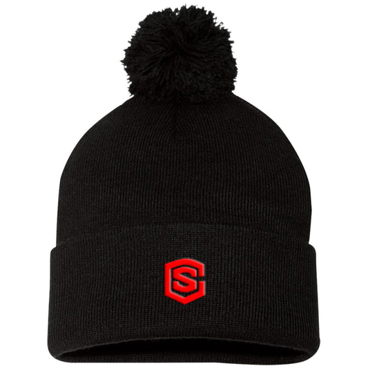 red (2) SP15 Pom Pom Knit Cap