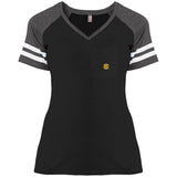 Illustrator Gold Logo DM476 Ladies' Game V-Neck T-Shirt