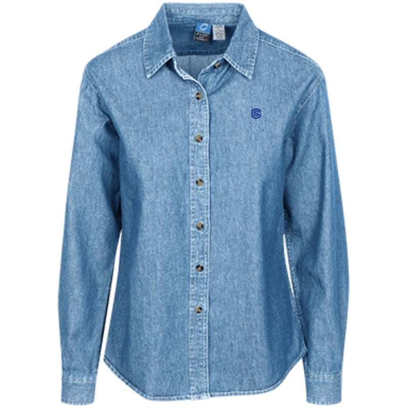 Illustrator Blue Logo LSP10 Women's LS Denim Shirt