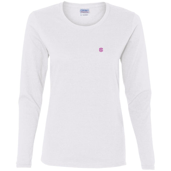 Illustrator Pink Logo G540L Ladies' Cotton LS T-Shirt