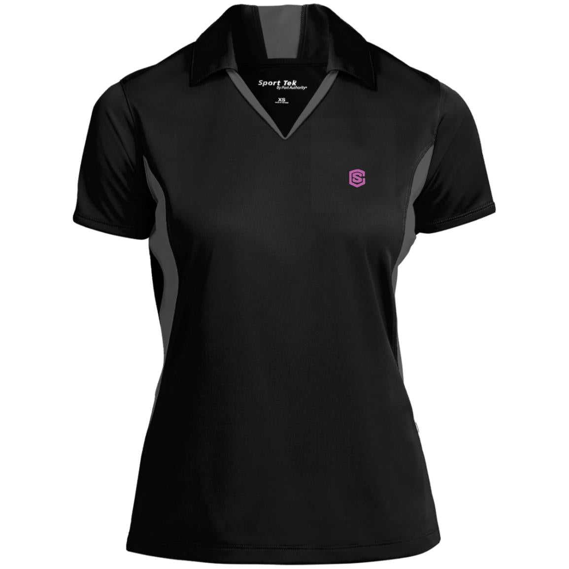 Illustrator Pink Logo LST655 Ladies' Colorblock Performance Polo