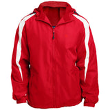 Illustrator Red Logo JST81 Fleece Lined Colorblocked Hooded Jacket