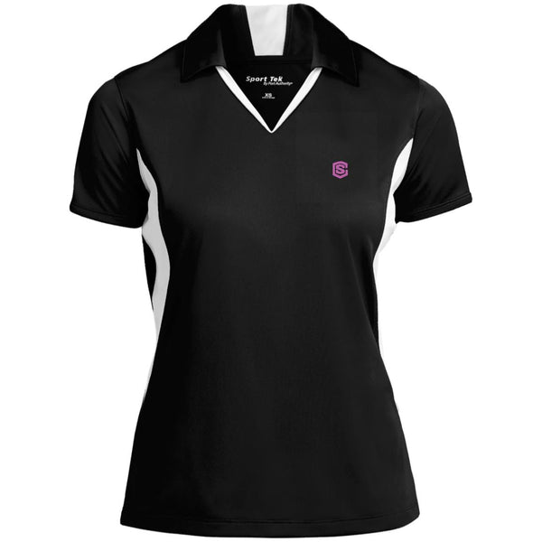 Illustrator Pink Logo LST655 Ladies' Colorblock Performance Polo