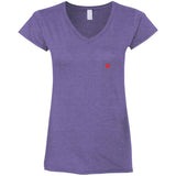 Illustrator Red Logo G64VL Ladies' Fitted Softstyle 4.5 oz V-Neck T-Shirt