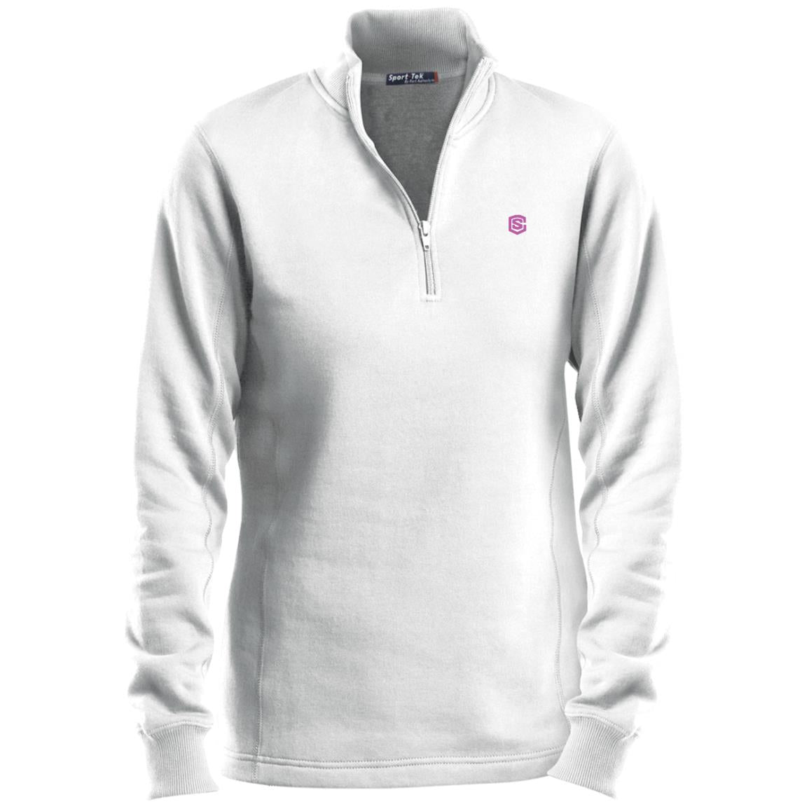 Illustrator Pink Logo LST253 Ladies' 1/4 Zip Sweatshirt