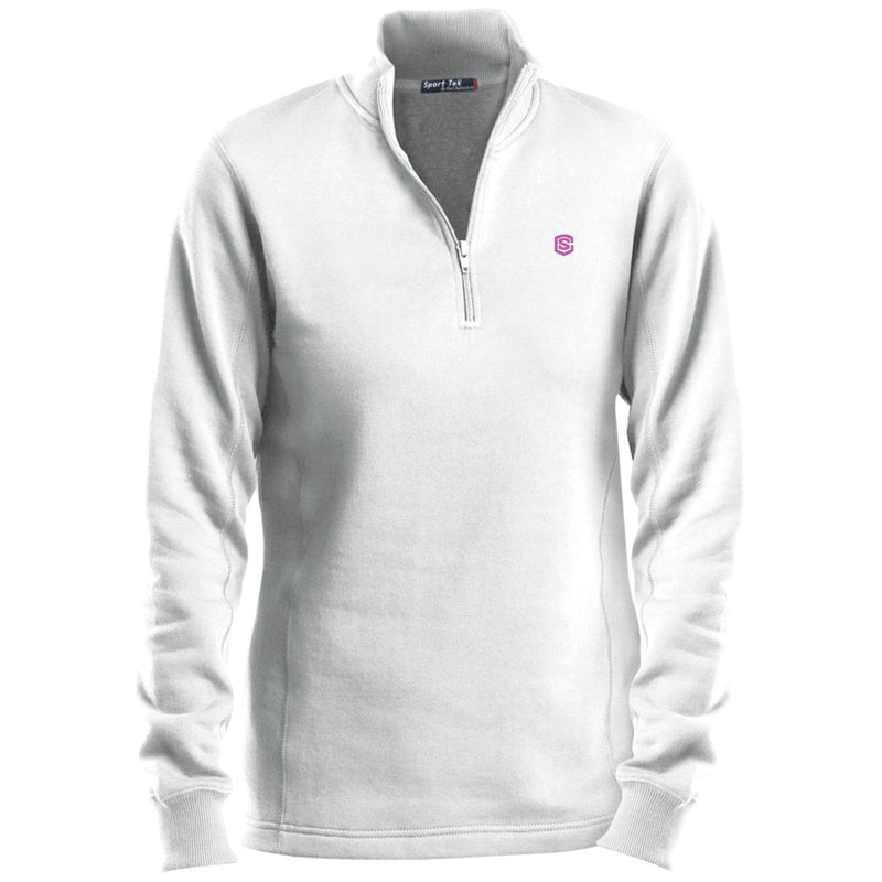 Illustrator Pink Logo LST253 Ladies' 1/4 Zip Sweatshirt