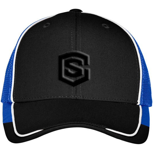 black (2) C904 Colorblock Mesh Back Cap