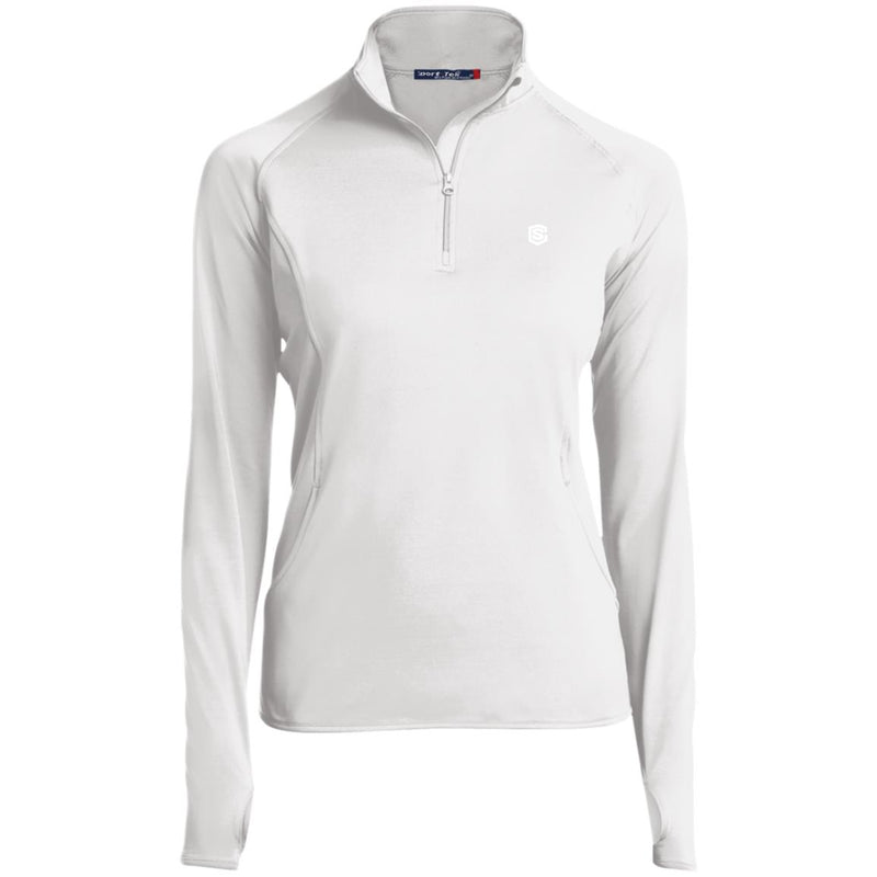 Illustrator White Logo LST850 Women's 1/2 Zip Performance Pullover