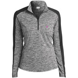 Illustrator Pink Logo LST397 Ladies' Electric Heather Colorblock 1/4-Zip Pullover