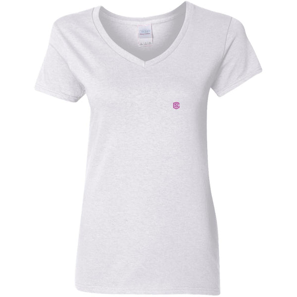 Illustrator Pink Logo G500VL Ladies' 5.3 oz. V-Neck T-Shirt