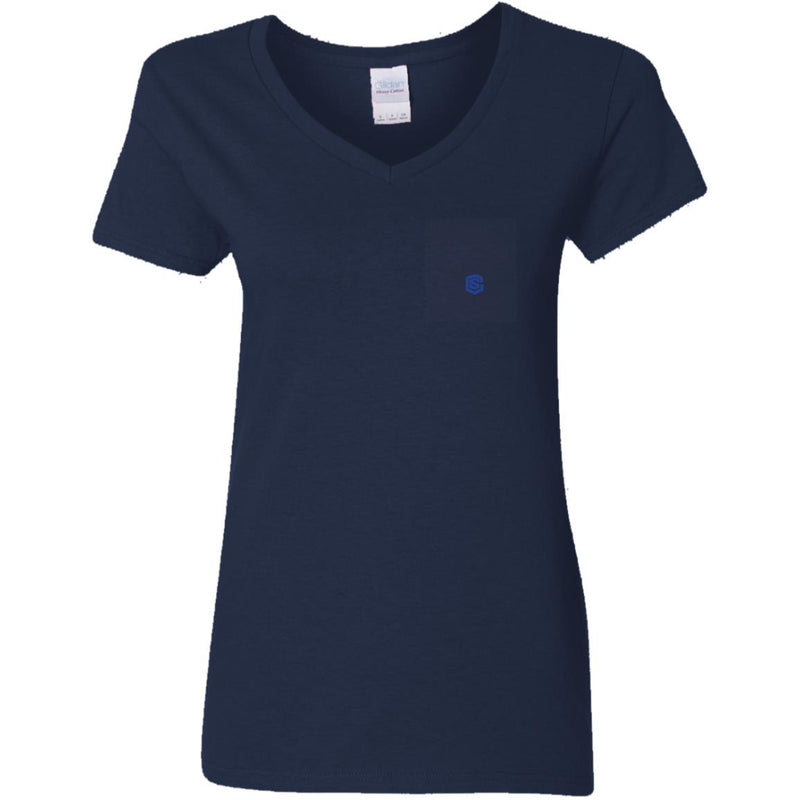 Illustrator Blue Logo G500VL Ladies' 5.3 oz. V-Neck T-Shirt