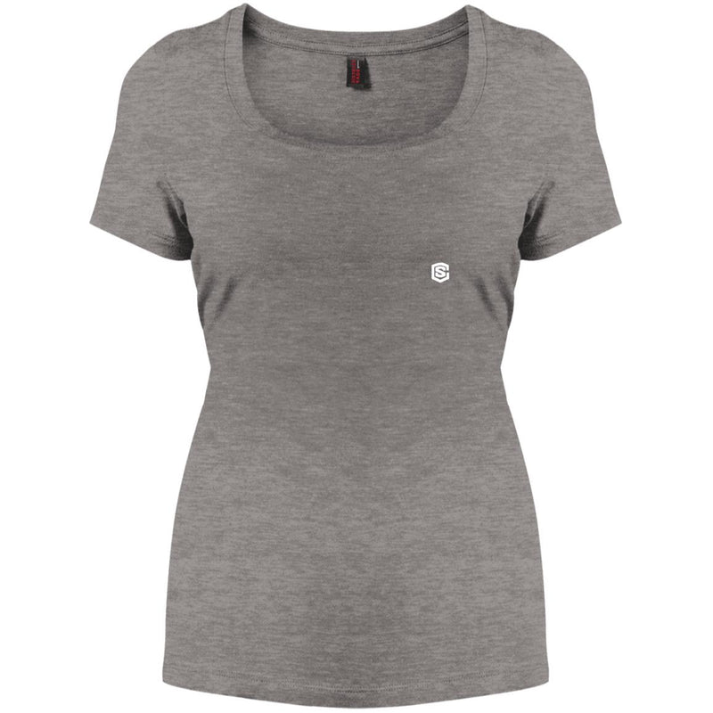 Illustrator White Logo DM106L Women's Perfect Scoop Neck Tee