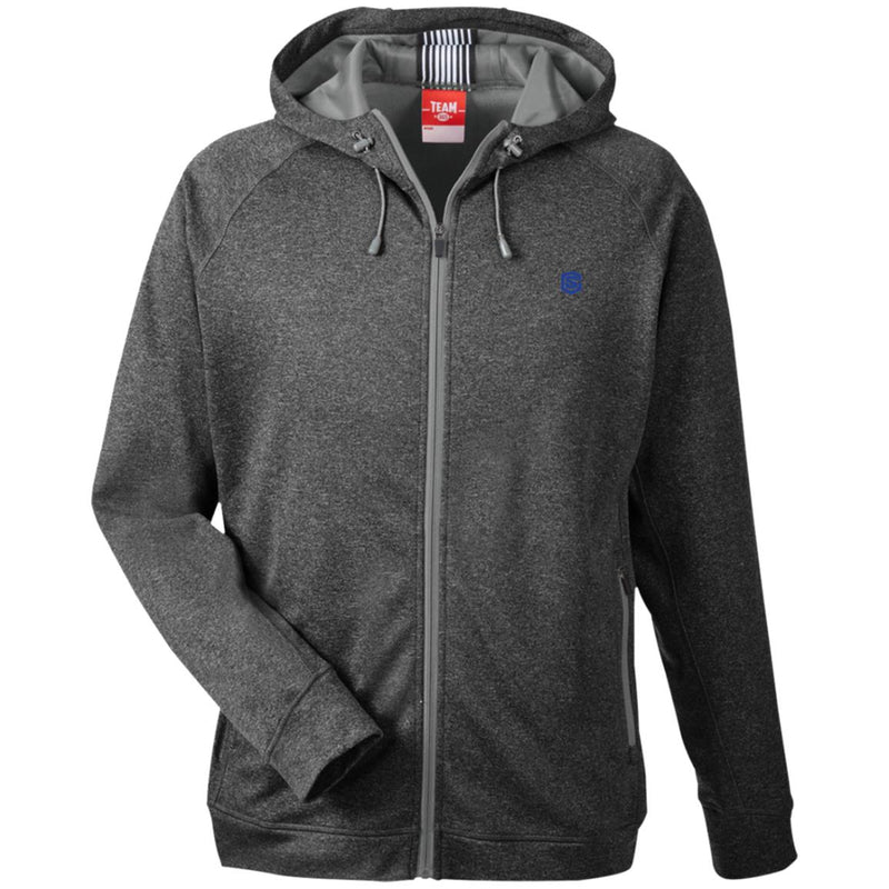 Illustrator Blue Logo TT38 Men's Heathered Performance Hooded Jacket