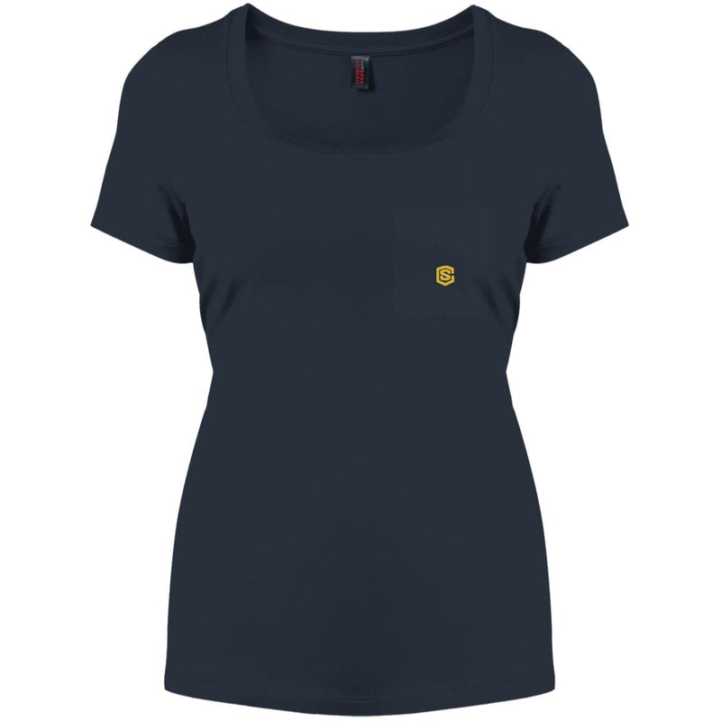 Illustrator Gold Logo DM106L Women's Perfect Scoop Neck Tee