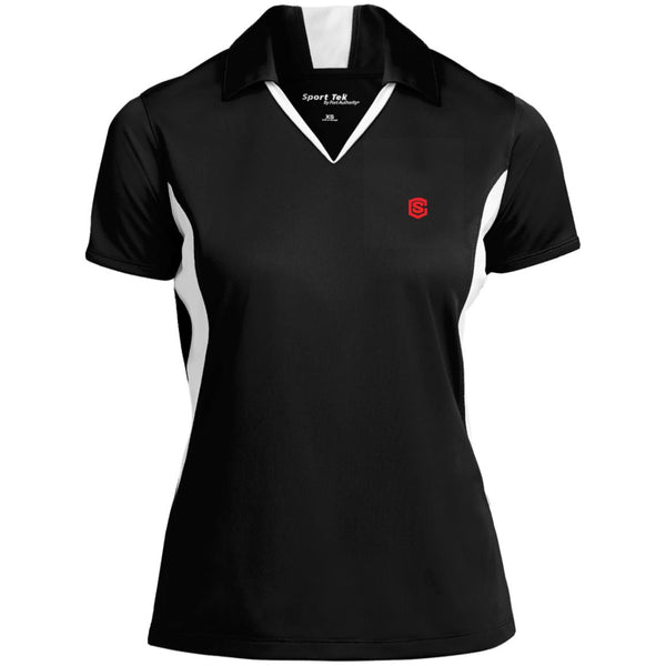 Illustrator Red Logo LST655 Ladies' Colorblock Performance Polo