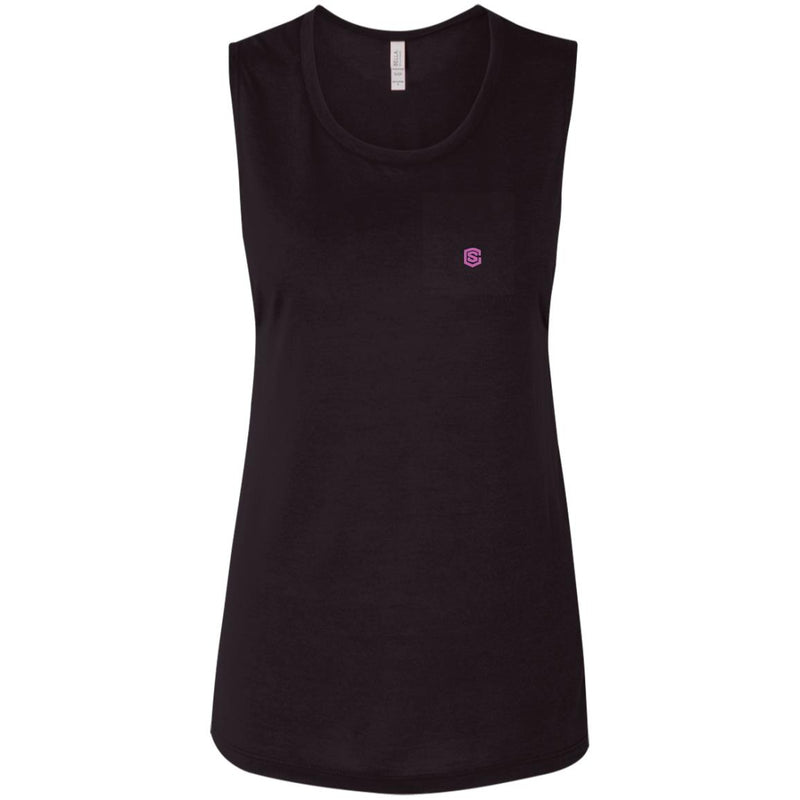 Illustrator Pink Logo B8803 Ladies' Flowy Muscle Tank