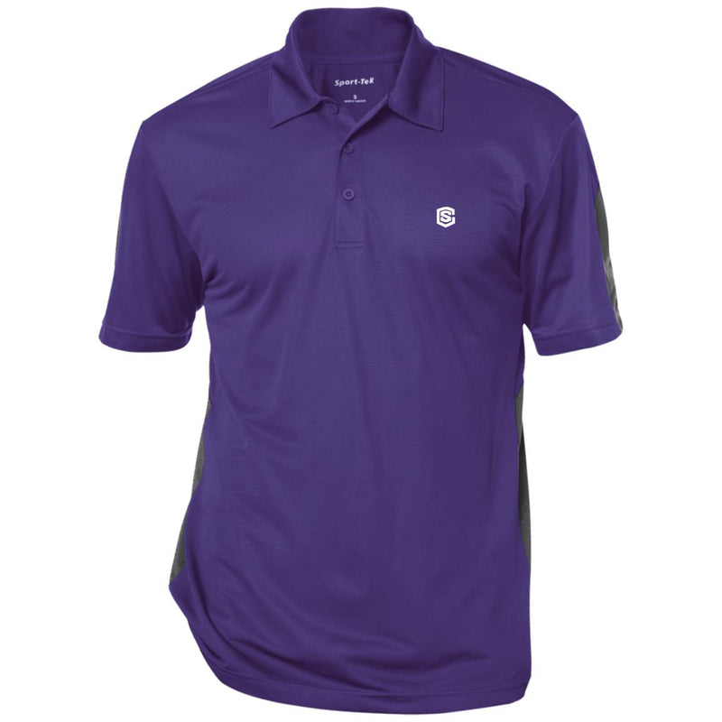 Illustrator White Logo ST695 Performance Textured Three-Button Polo