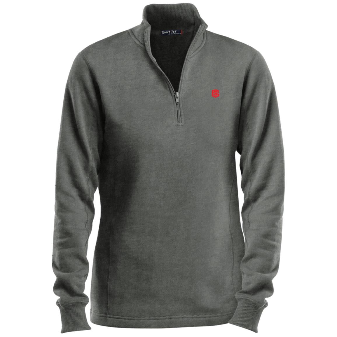 Illustrator Red Logo LST253 Ladies' 1/4 Zip Sweatshirt