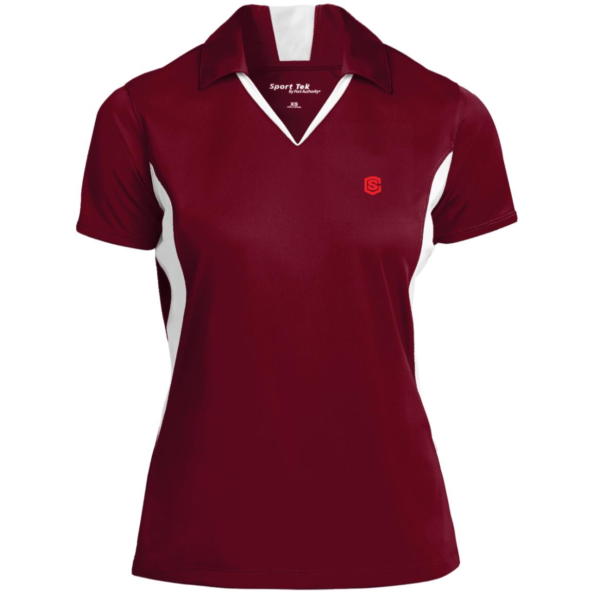 Illustrator Red Logo LST655 Ladies' Colorblock Performance Polo
