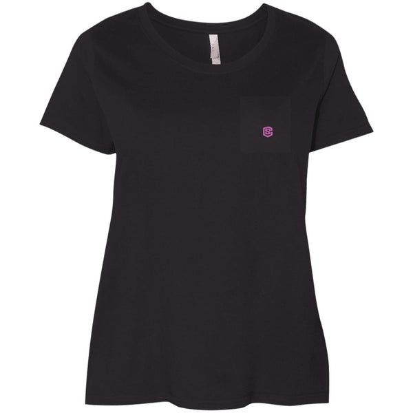 Illustrator Pink Logo 3804 Ladies' Curvy T-Shirt