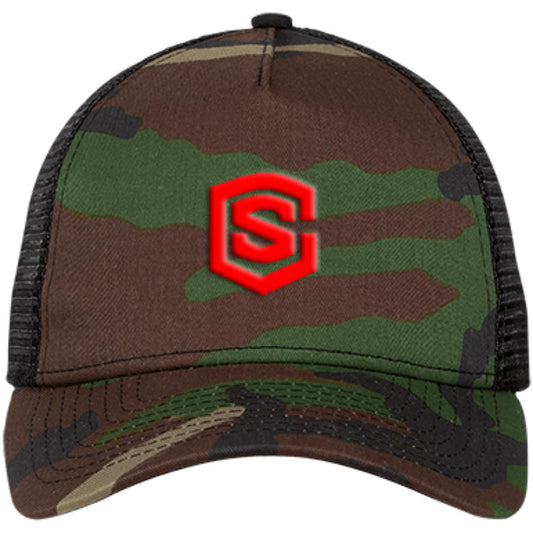 red (2) NE205 Snapback Trucker Cap