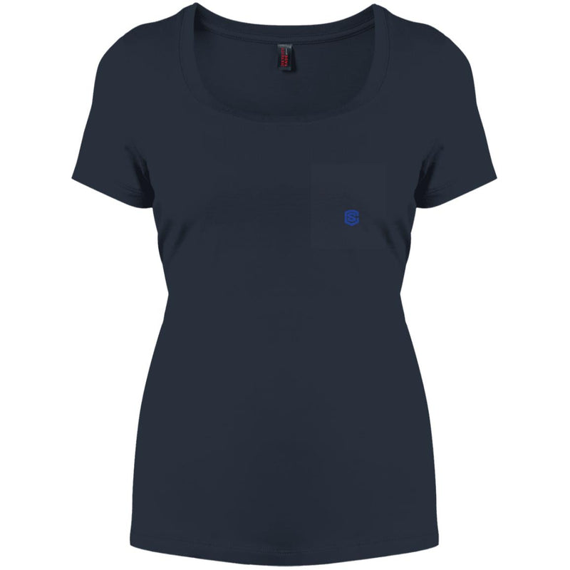 Illustrator Blue Logo DM106L Women's Perfect Scoop Neck Tee