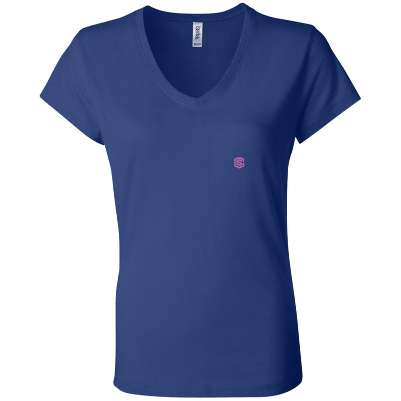 Illustrator Pink Logo B6005 Ladies' Jersey V-Neck T-Shirt