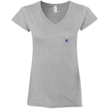 Illustrator Blue Logo G64VL Ladies' Fitted Softstyle 4.5 oz V-Neck T-Shirt