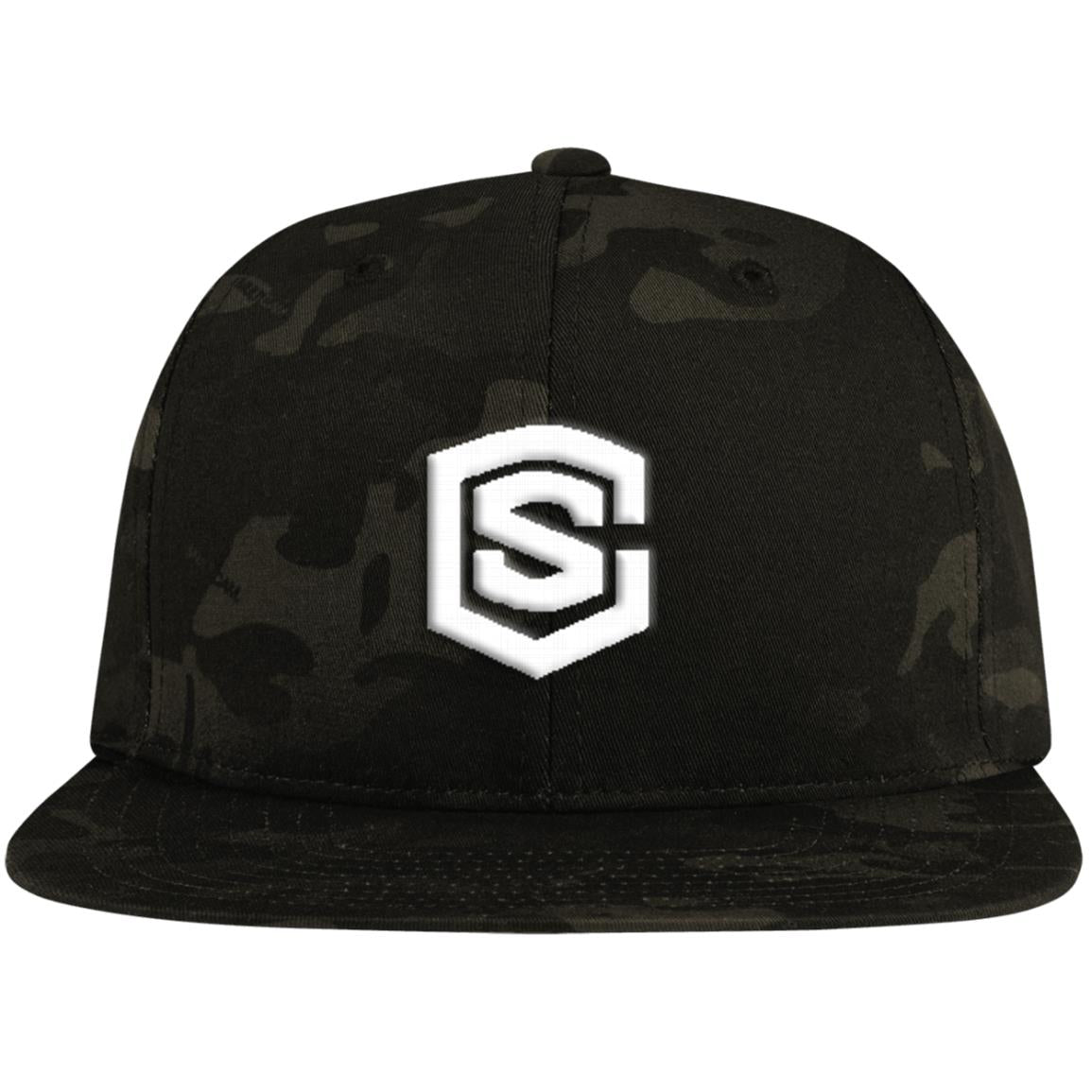 white (2) STC19 Flat Bill High-Profile Snapback Hat