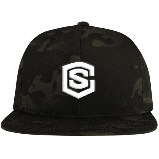 white (2) STC19 Flat Bill High-Profile Snapback Hat