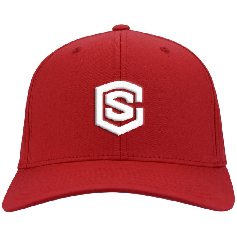 white (2) C813 Flex Fit Twill Baseball Cap