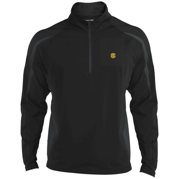 Illustrator Gold Logo ST851 Men's Sport Wicking Colorblock 1/2 Zip