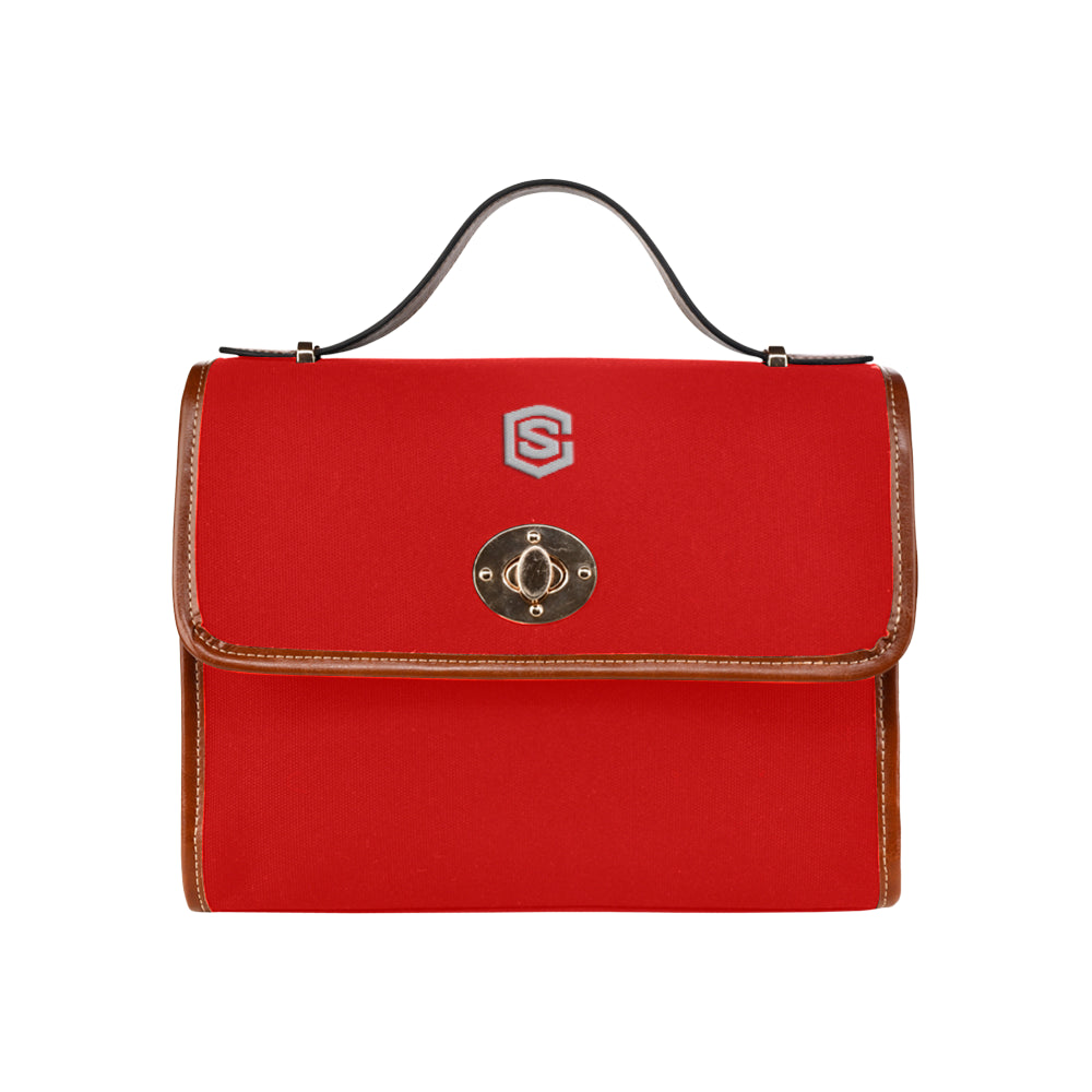 RED WATERFROOF CANVAS BAG silver logo Waterproof Canvas Bag/All Over Print (Model 1641)