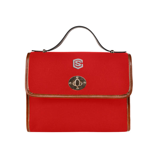 RED WATERFROOF CANVAS BAG silver logo Waterproof Canvas Bag/All Over Print (Model 1641)