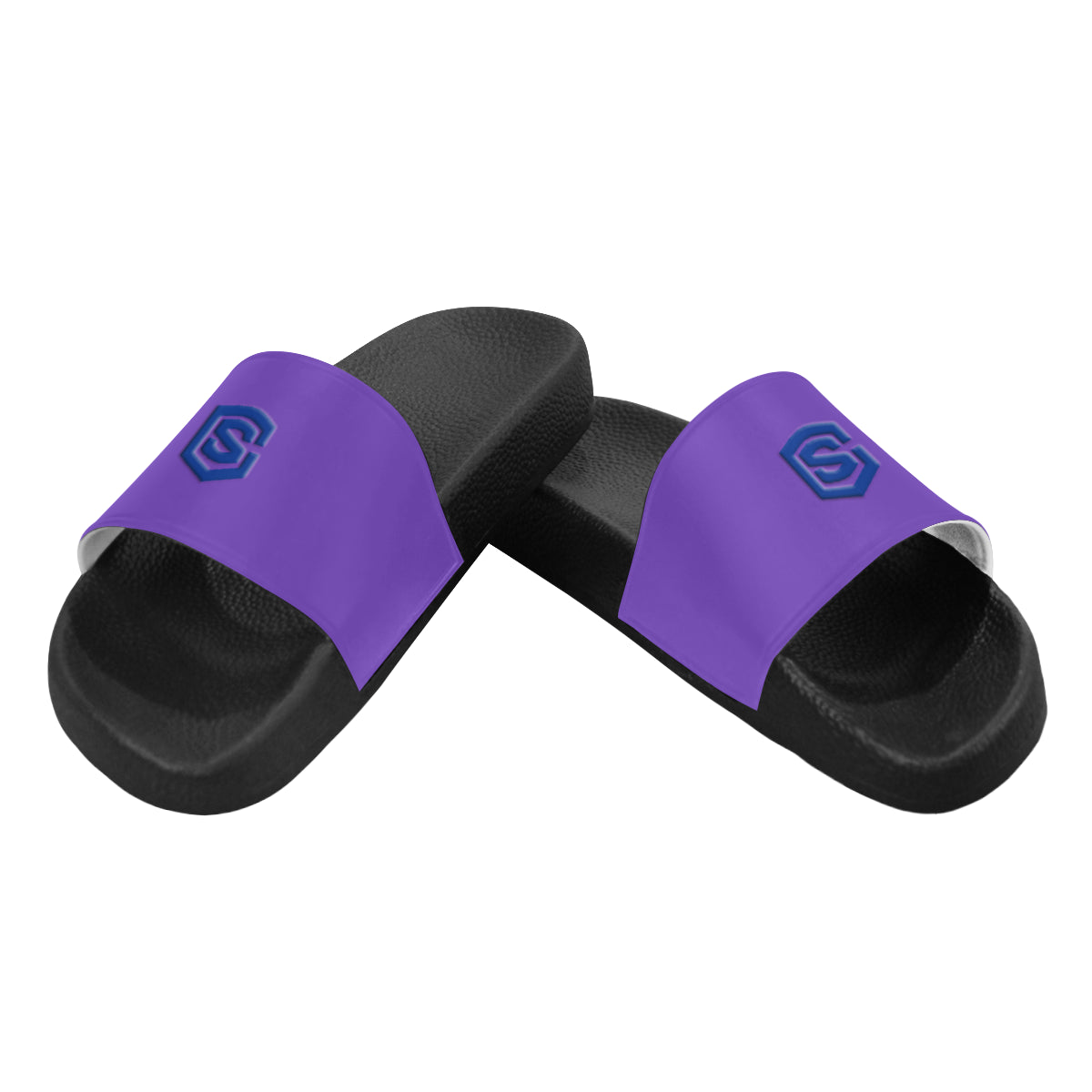 blue logo Men's Slide Sandals (Model 057)