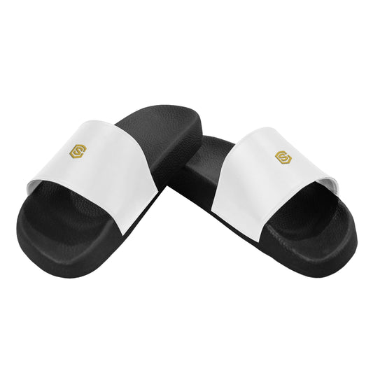 gold logo Women's Slide Sandals (Model 057)