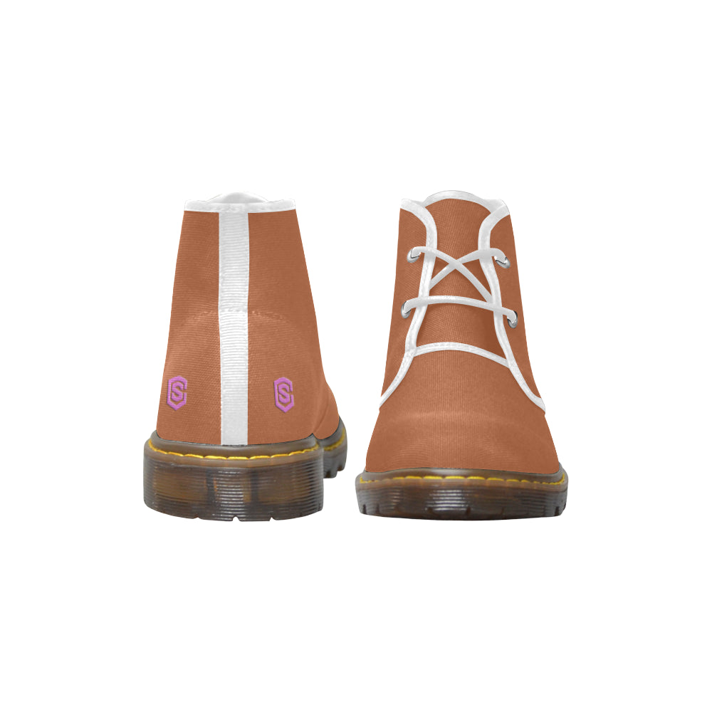 pink Men's Canvas Chukka Boots (Model 2402-1)