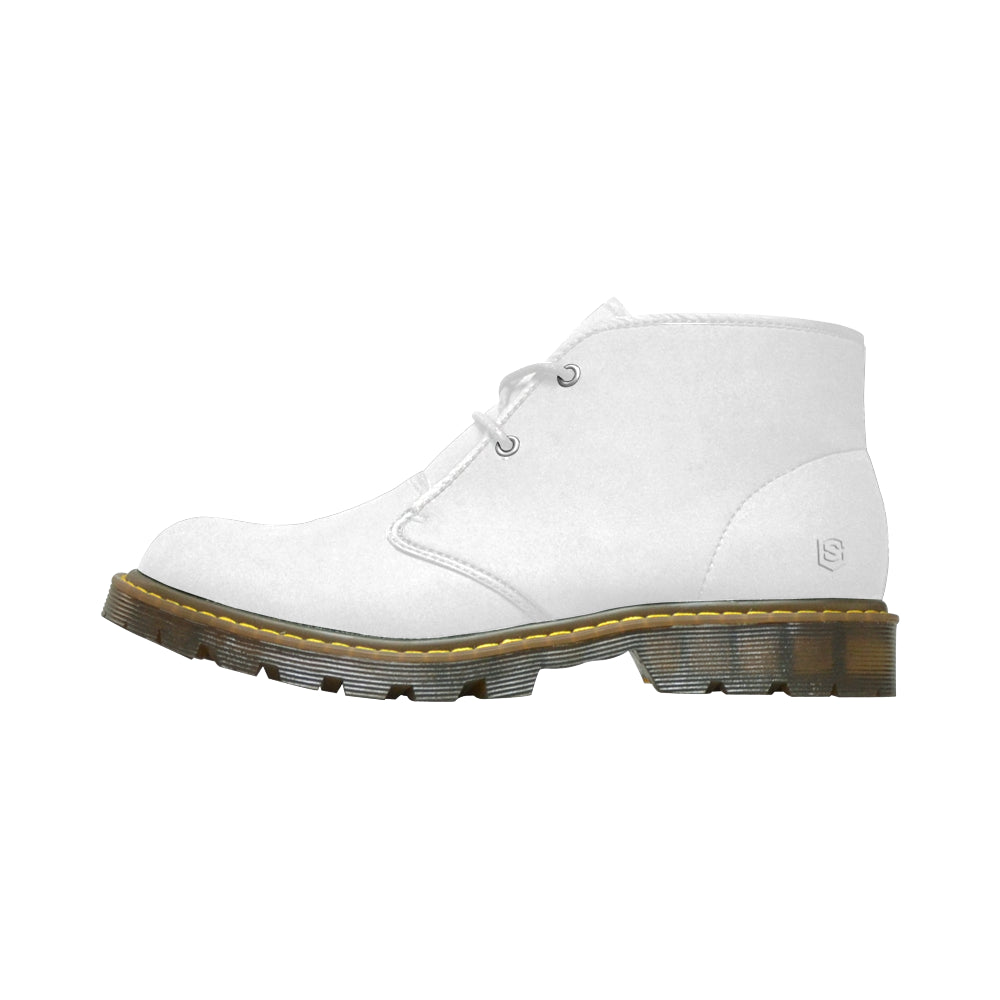 white Logo Men's Nubuck Chukka Boots (Model 2402)