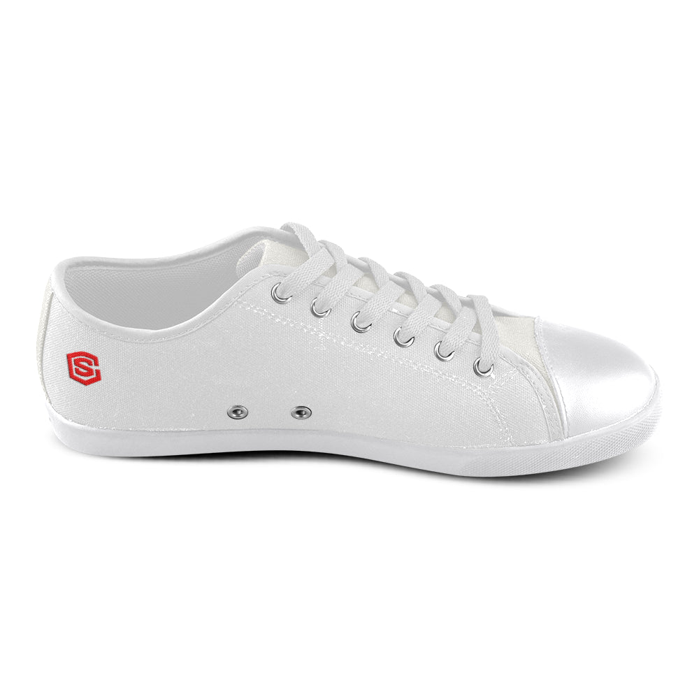 red logo Women's Canvas Shoes (Model 016)