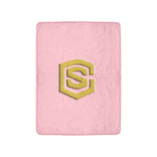 Pink Ultra-Soft Micro Fleece Blanket with Gold Logo Ultra-Soft Micro Fleece Blanket 30"x40"