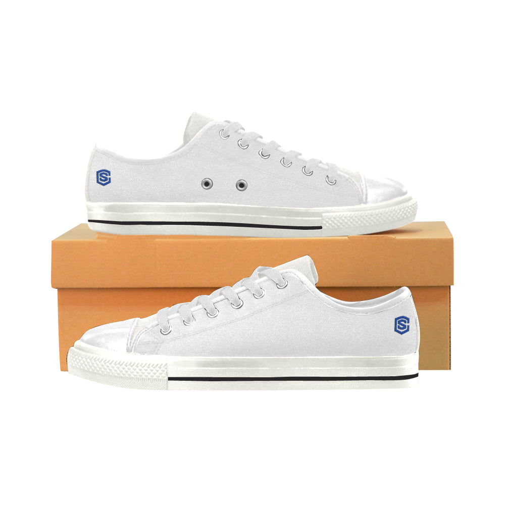 blue logo Women's Classic Canvas Shoes (Model 018)