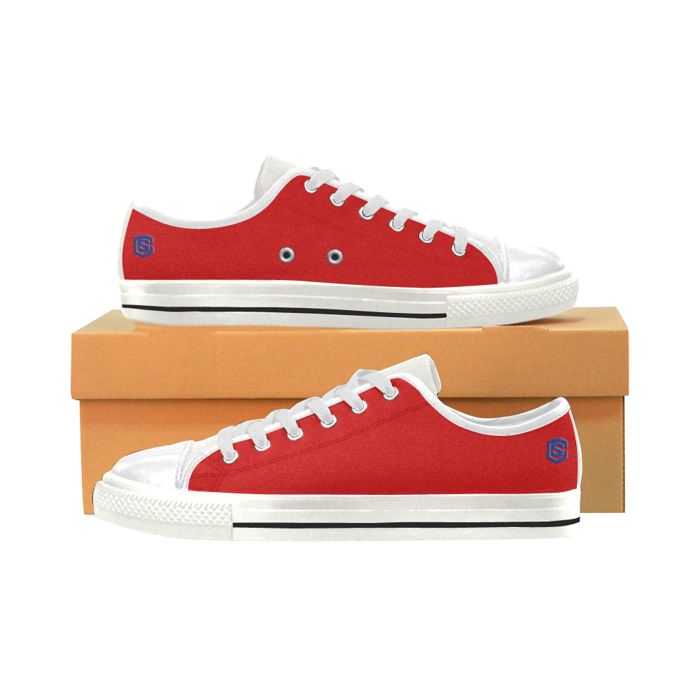 blue logo Women's Classic Canvas Shoes (Model 018)