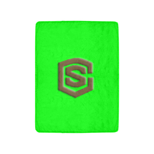 Green Ultra-Soft Micro Fleece Blanket with Brown Logo Ultra-Soft Micro Fleece Blanket 30"x40"