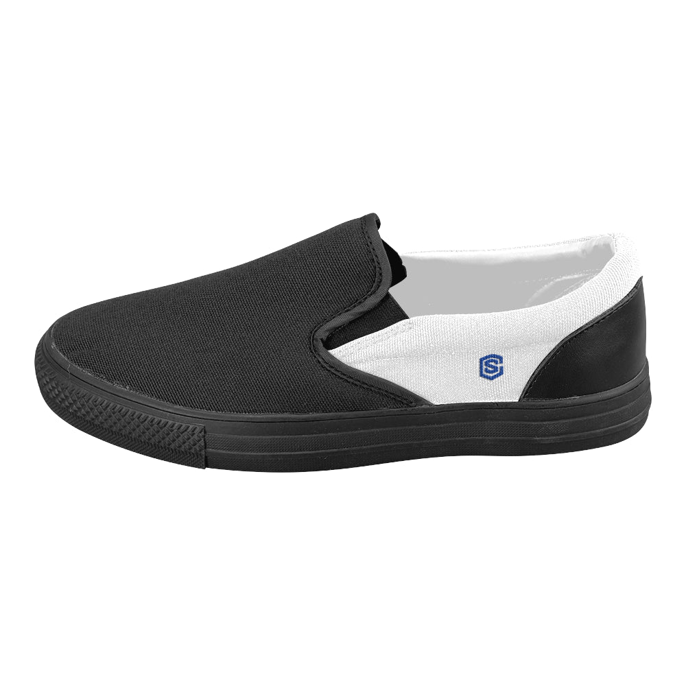 blue logo Women's Slip-on Canvas Shoes (Model 019)
