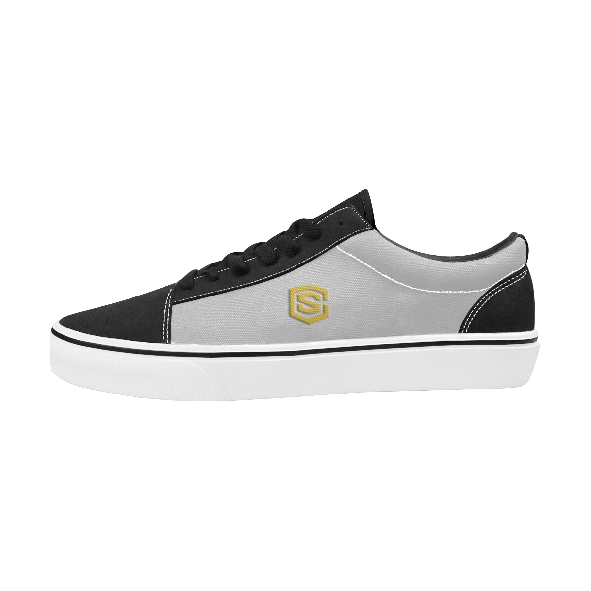 gold logo Men's Low Top Skateboarding Shoes (Model E001-2)