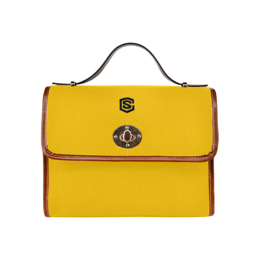 ORANGE WATERFROOF CANVAS BAG black logo Waterproof Canvas Bag/All Over Print (Model 1641)