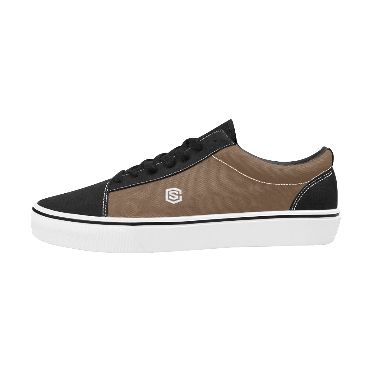 white logo Women's Low Top Skateboarding Shoes (Model E001-2)