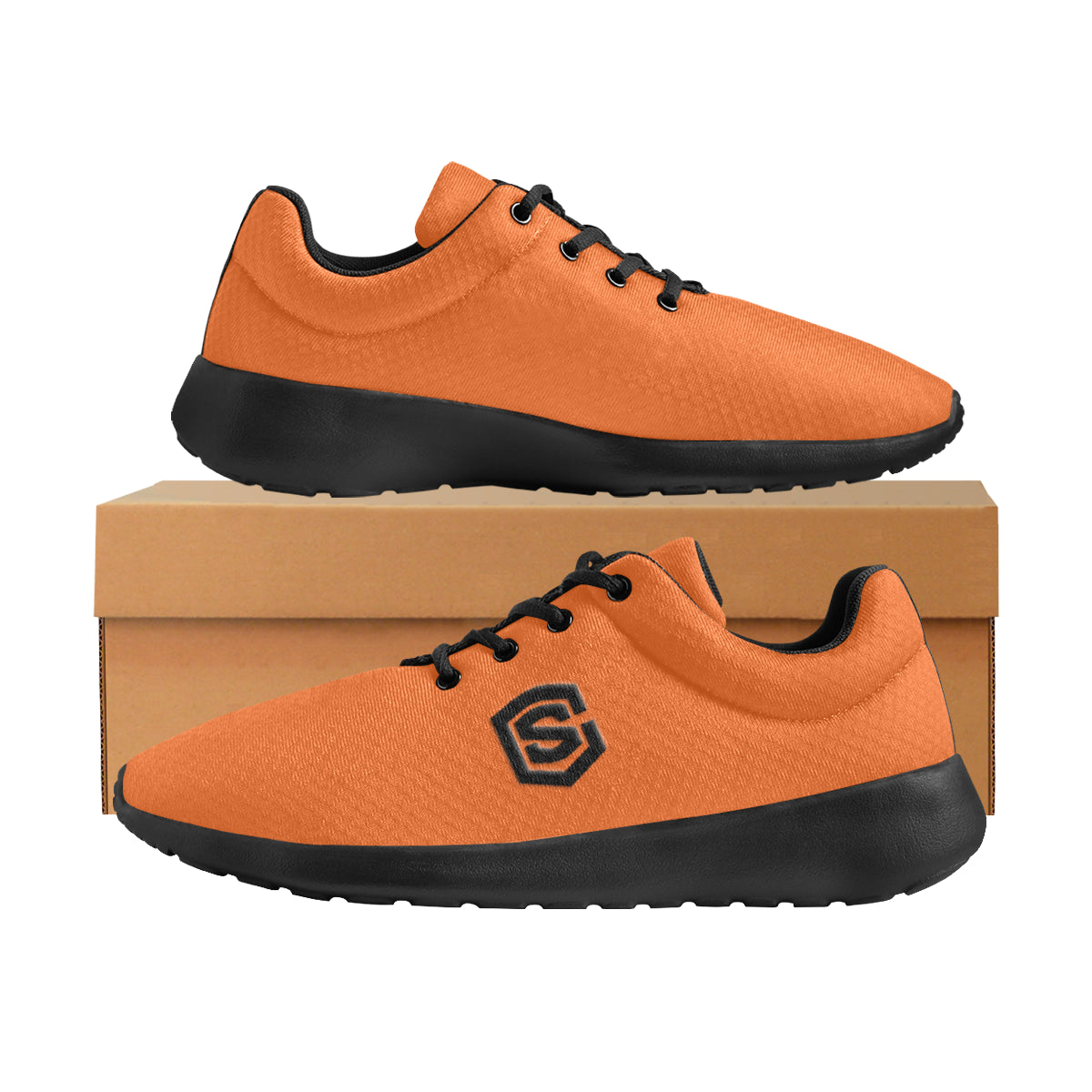 black logo Men's Athletic Shoes (Model 0200)