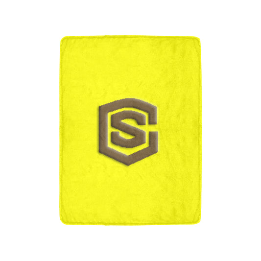Yellow Ultra-Soft Micro Fleece Blanket with Brown Logo Ultra-Soft Micro Fleece Blanket 30"x40"
