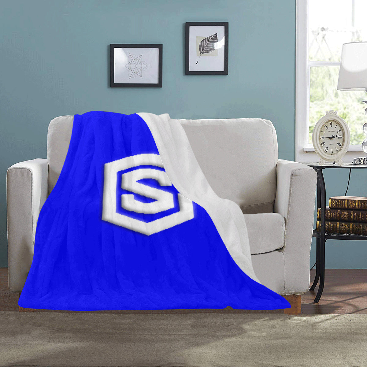 Blue Ultra-Soft Micro Fleece Blanket with White Logo Ultra-Soft Micro Fleece Blanket 30"x40"